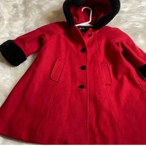 Kids vintage style little girl pea coat size 3/4t